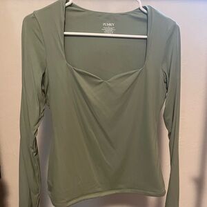Women's Green Long Sleeve Top